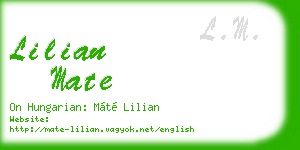 lilian mate business card