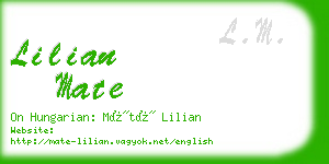 lilian mate business card